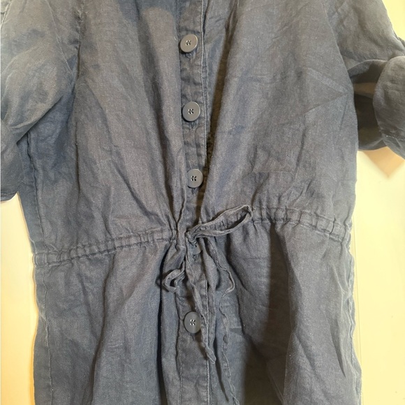 Grace Elements 100% Linen long sleeve blouse roll tab sleeve size 10 - Picture 3 of 7